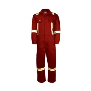 Red Premium Flame Resistant Coveralls w/CSA Striping