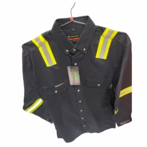 Forge FR Men's Navy Button Solid Taping Shirt