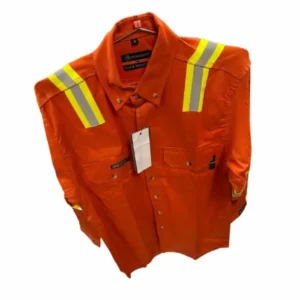 Forge FR Men's Navy Button Solid Taping Shirt