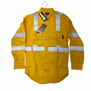 Forge FR Men's Navy Button Solid Taping Shirt